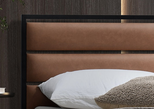 Double Bed - Black Platform Metal Bed 5335