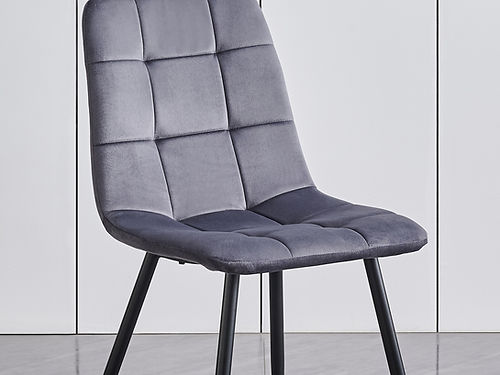 Soft Black or grey Velvet Dining Chairs C-1591 / C-1592 (Set of 4)