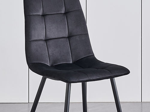 Soft Black or grey Velvet Dining Chairs C-1591 / C-1592 (Set of 4)