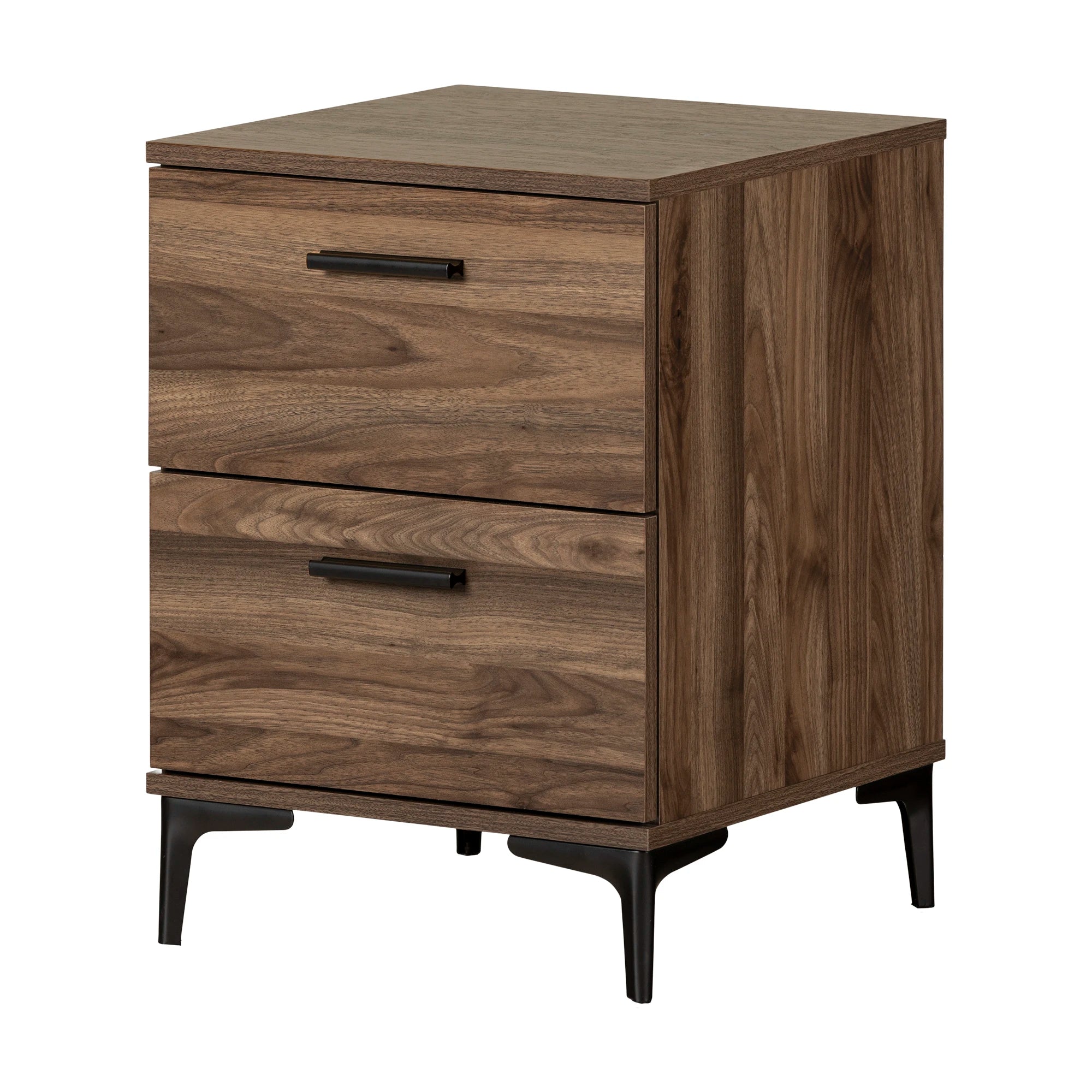 2-Drawer Side Table with Metal Legs - Slendel