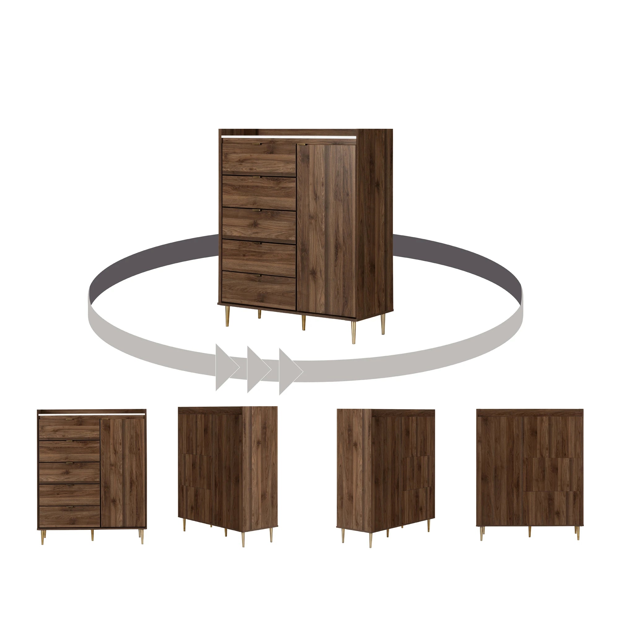 Door Chest with 5 Drawers - Hype