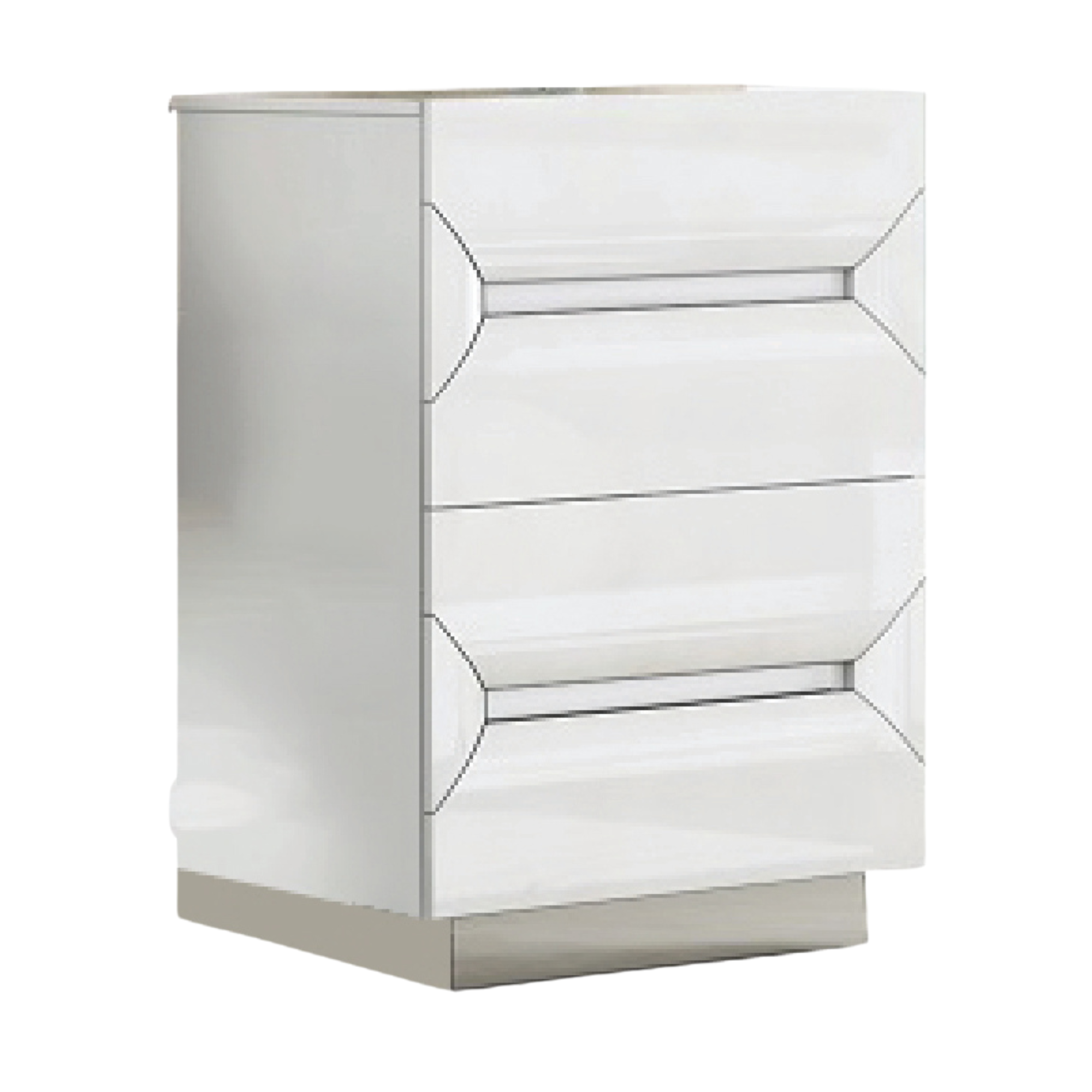 Zenova – Chiffonnier blanc mat 35 po fermeture douce