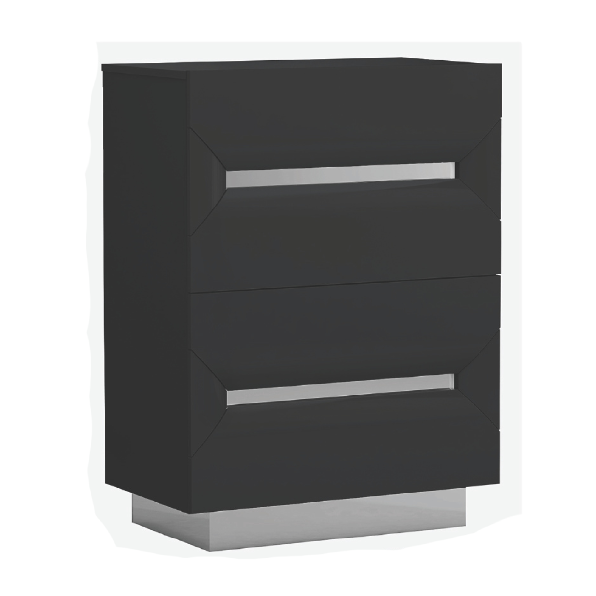 Zenova – Chiffonnier noir mat fermeture douce