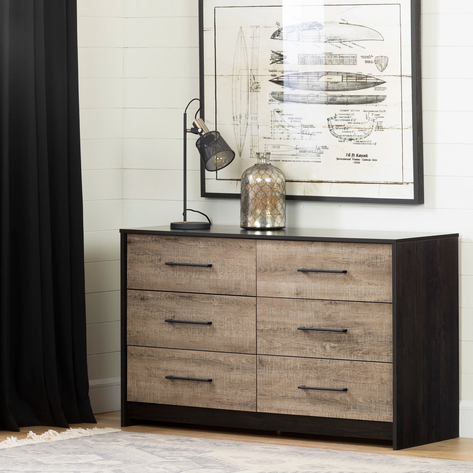 6-Drawer Double Dresser - Londen