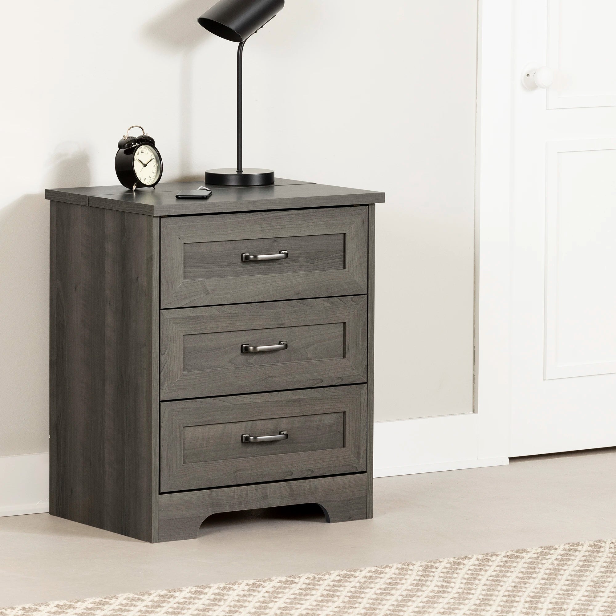 2-Drawer Nightstand with Movable Surface - Prairie