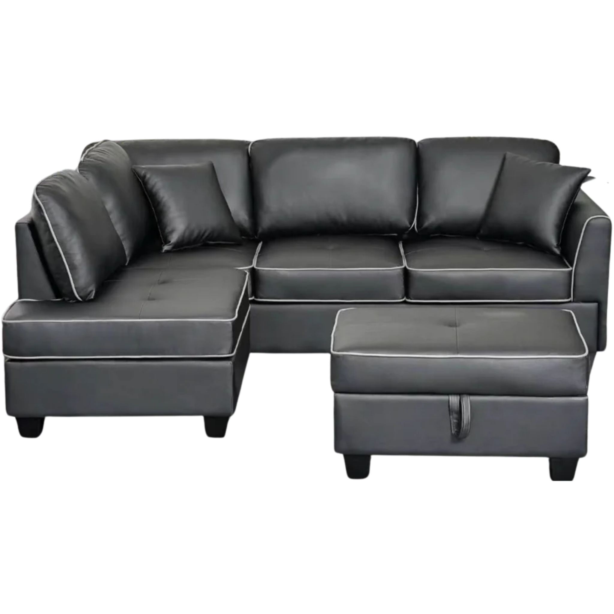 Sectional Sofa – Jupiter Reversible - Black PU