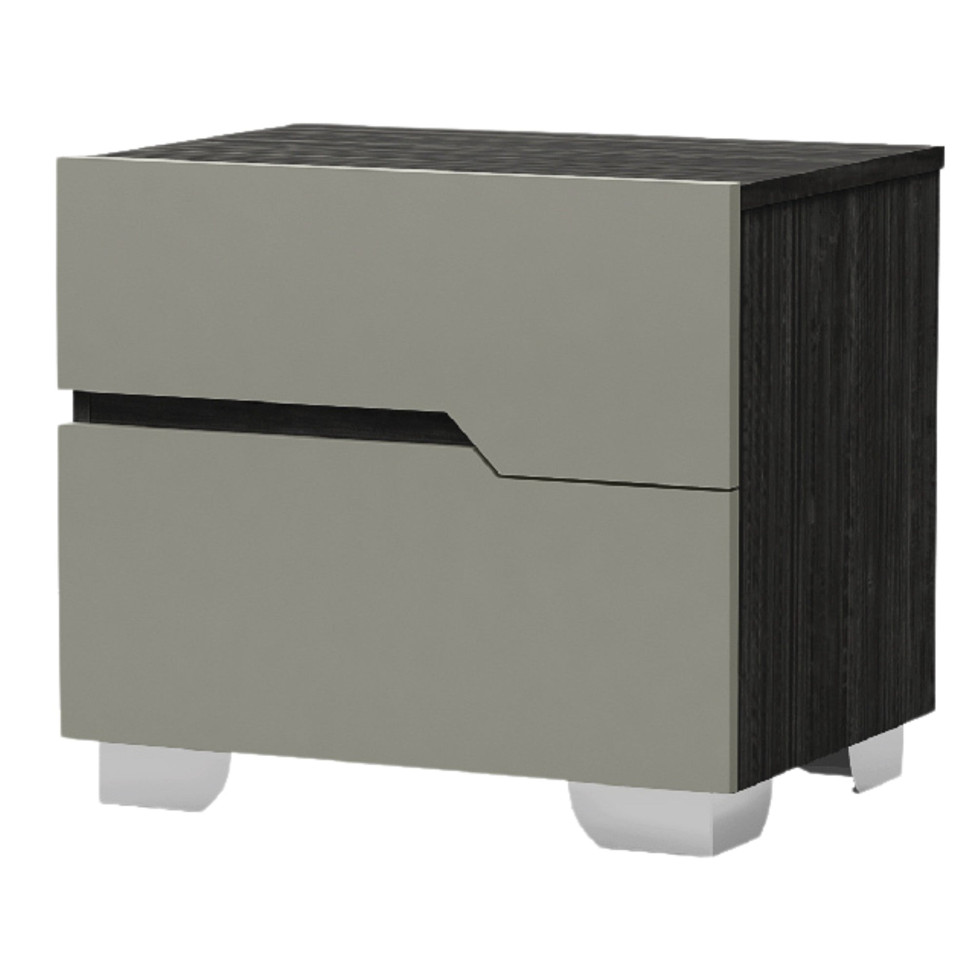 Lucera – Grey Lacquered King Bedroom Set with LED Lighting