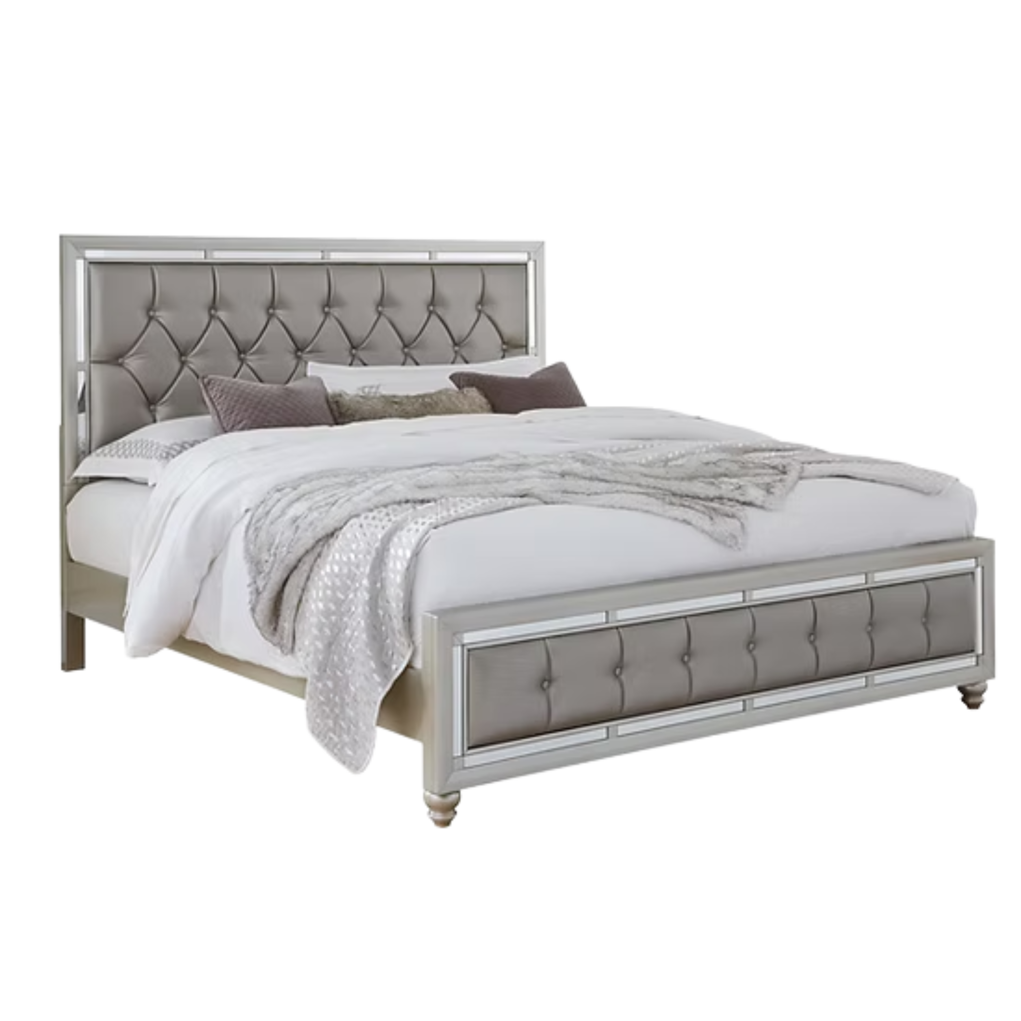 King Bedroom Set – Luna Silver