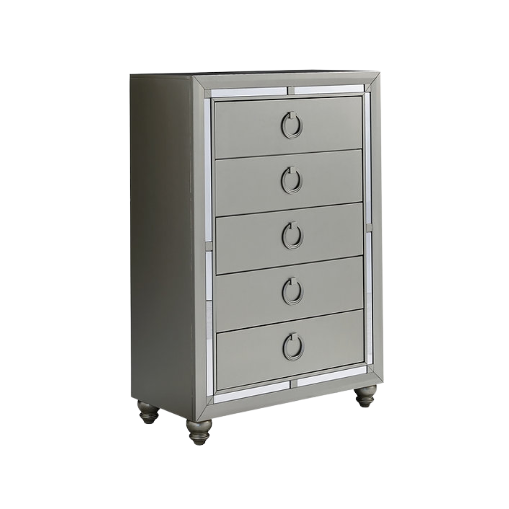 King Bedroom Set – Luna Silver