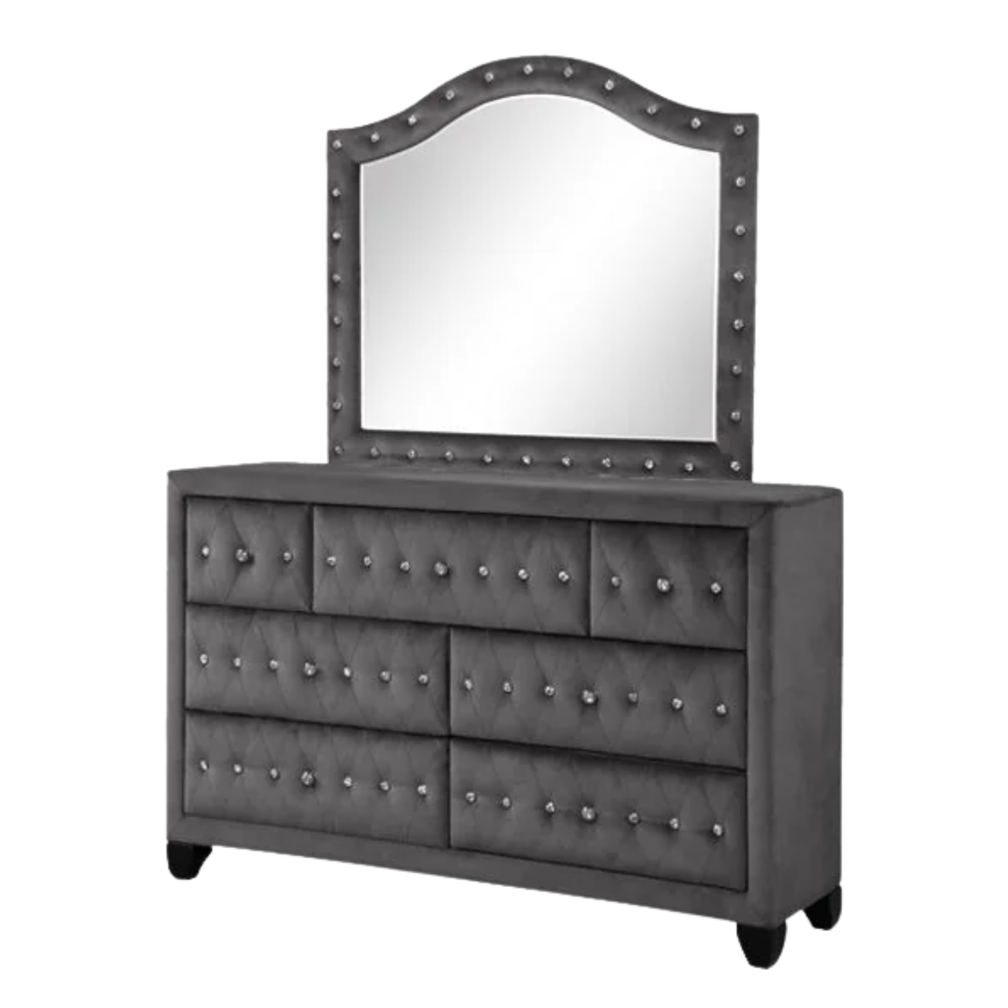 Magnova - Grey Velvet Upholstered King Bedroom Set