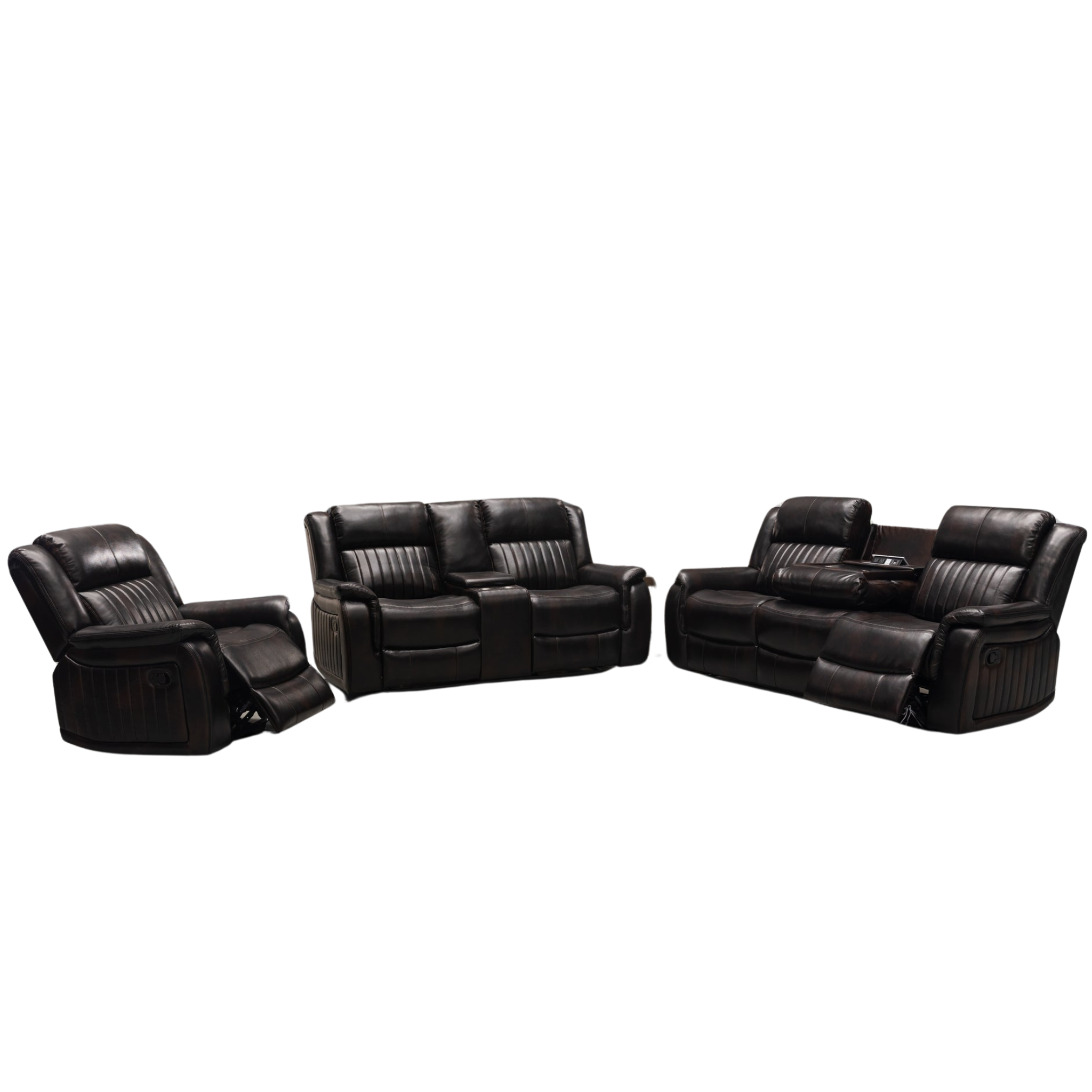 OMEGA - Recliner Sofa Set Brown