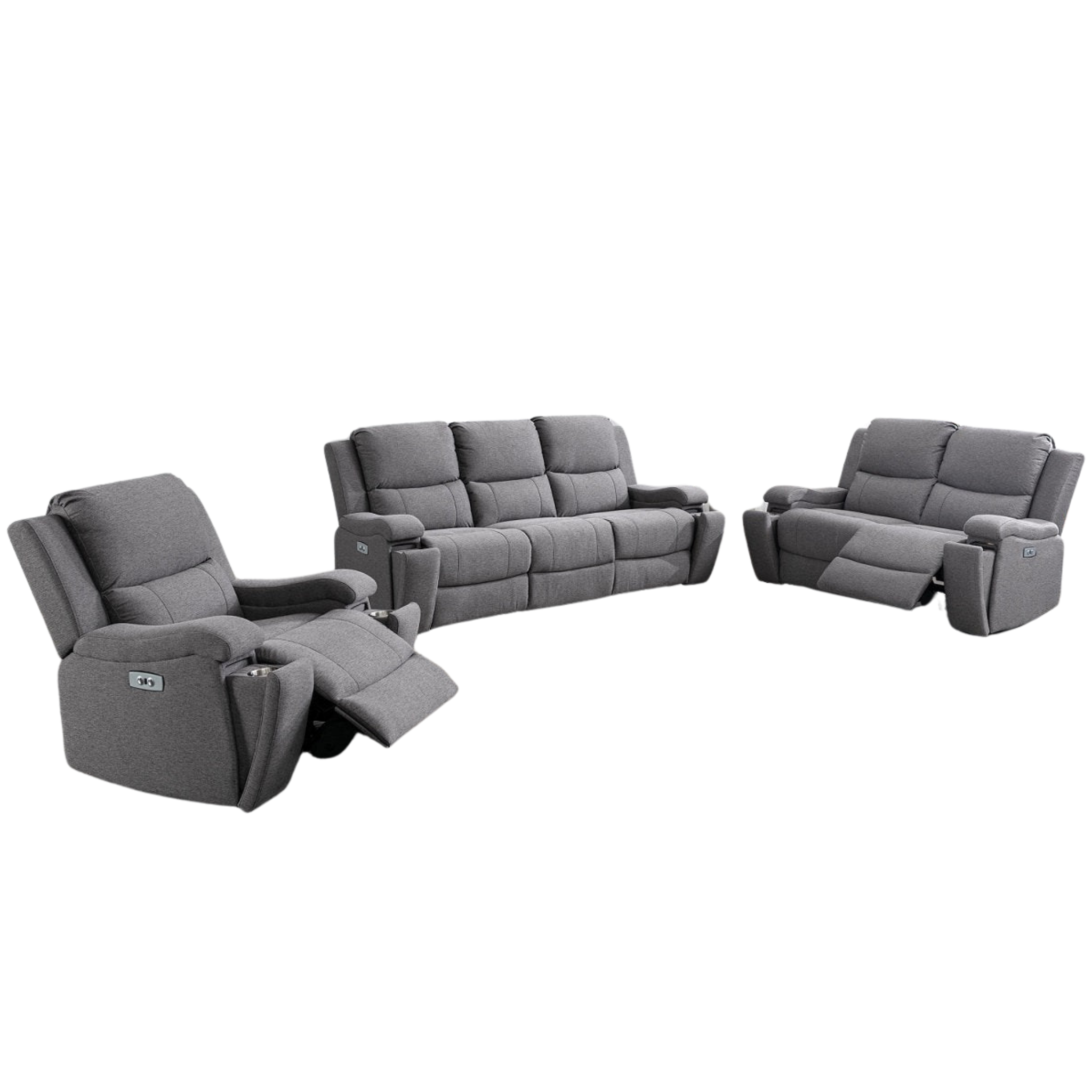 Fauteuil inclinable électrique en tissu gris Collection 8030