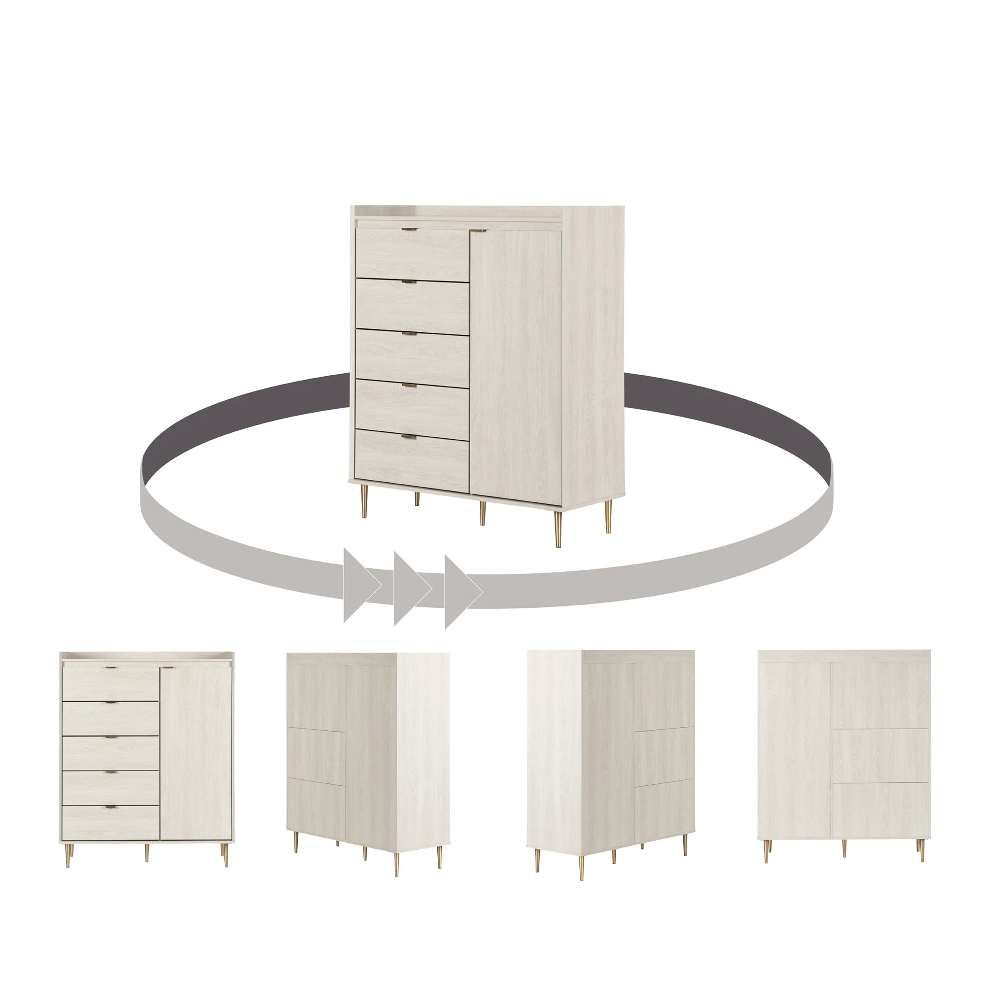 Door Chest with 5 Drawers - Hype