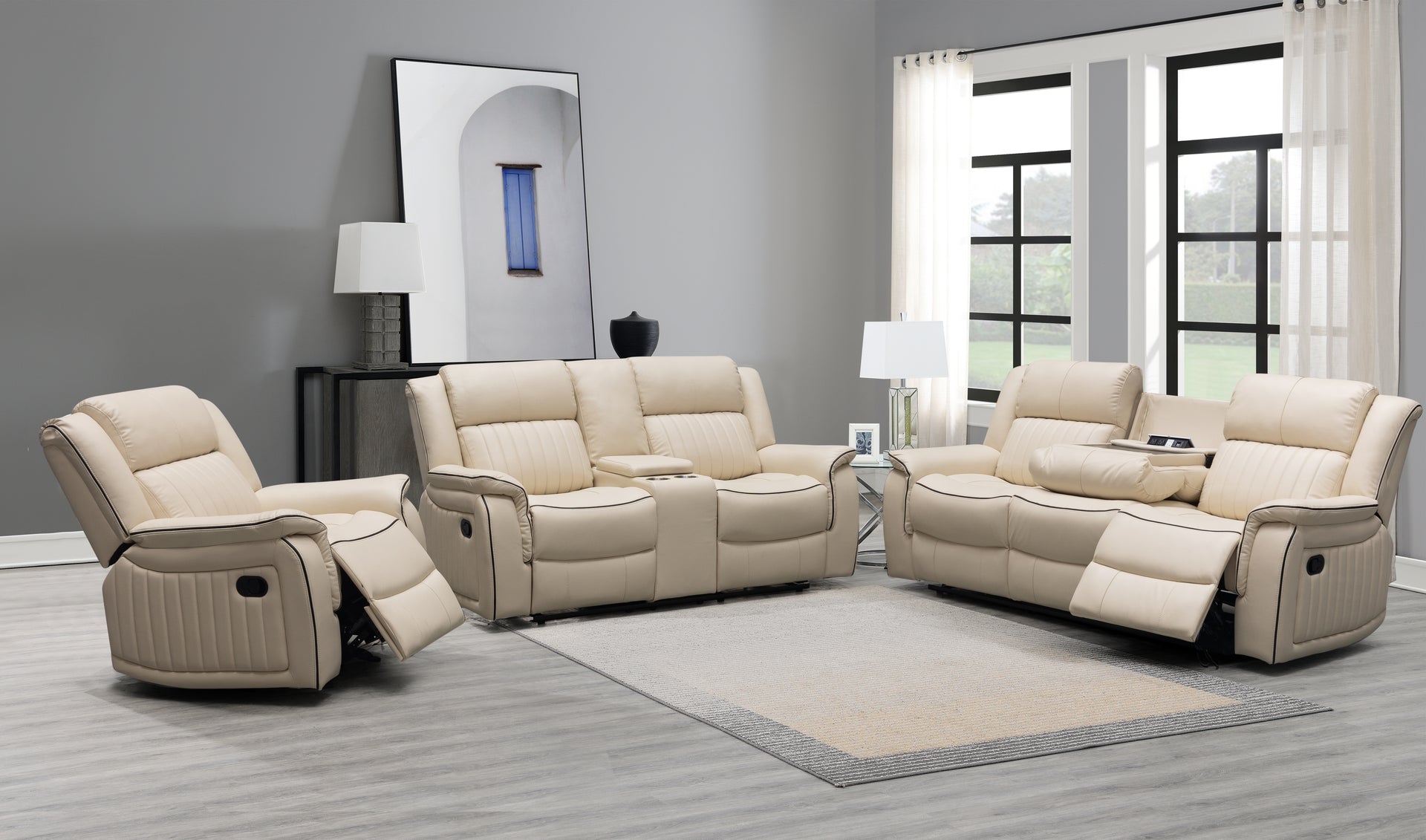 OMEGA - Recliner Sofa Set Ivory
