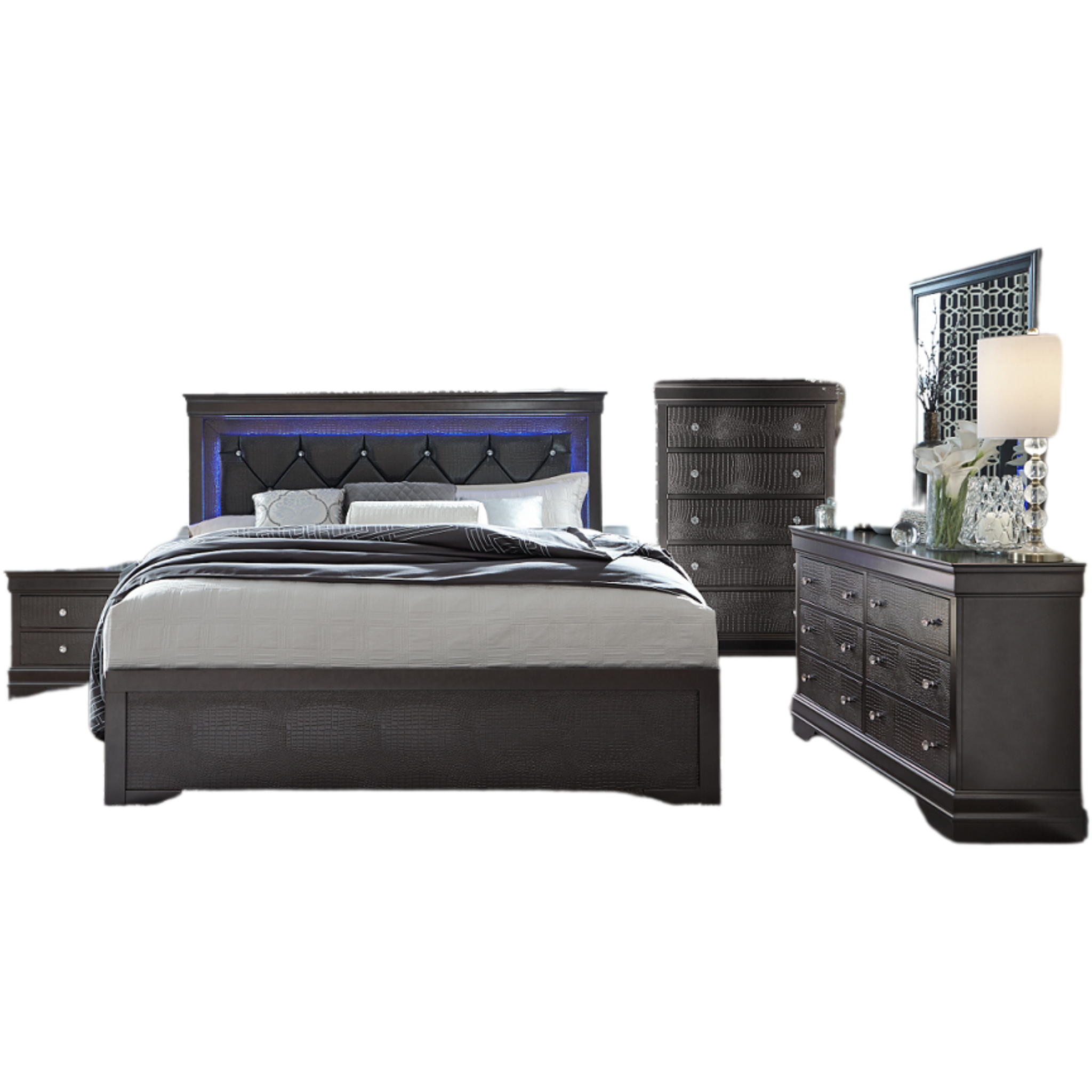 Queen Bedroom Set - Pompei Grey