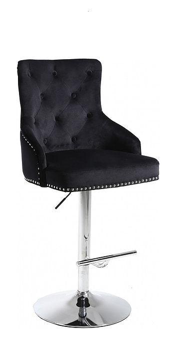 Tabouret de bar en velours noir ST-6021