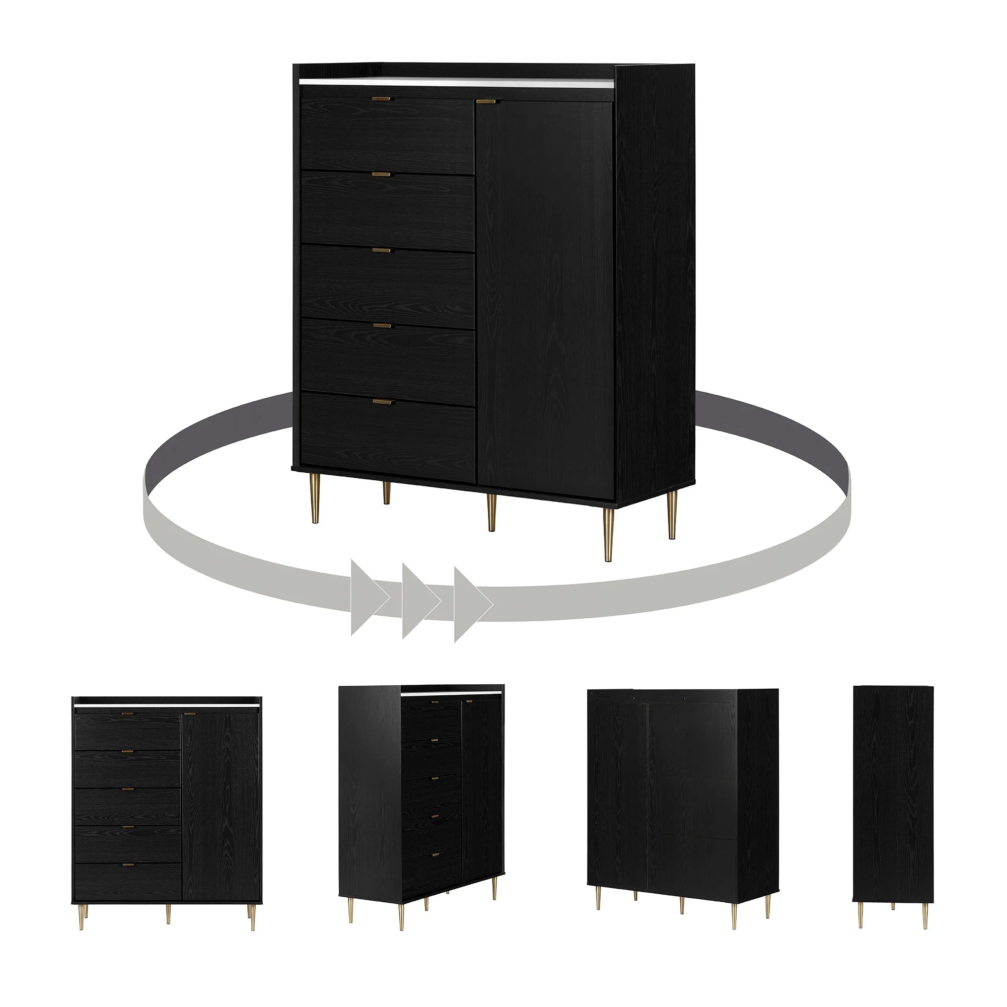 Door Chest with 5 Drawers - Hype