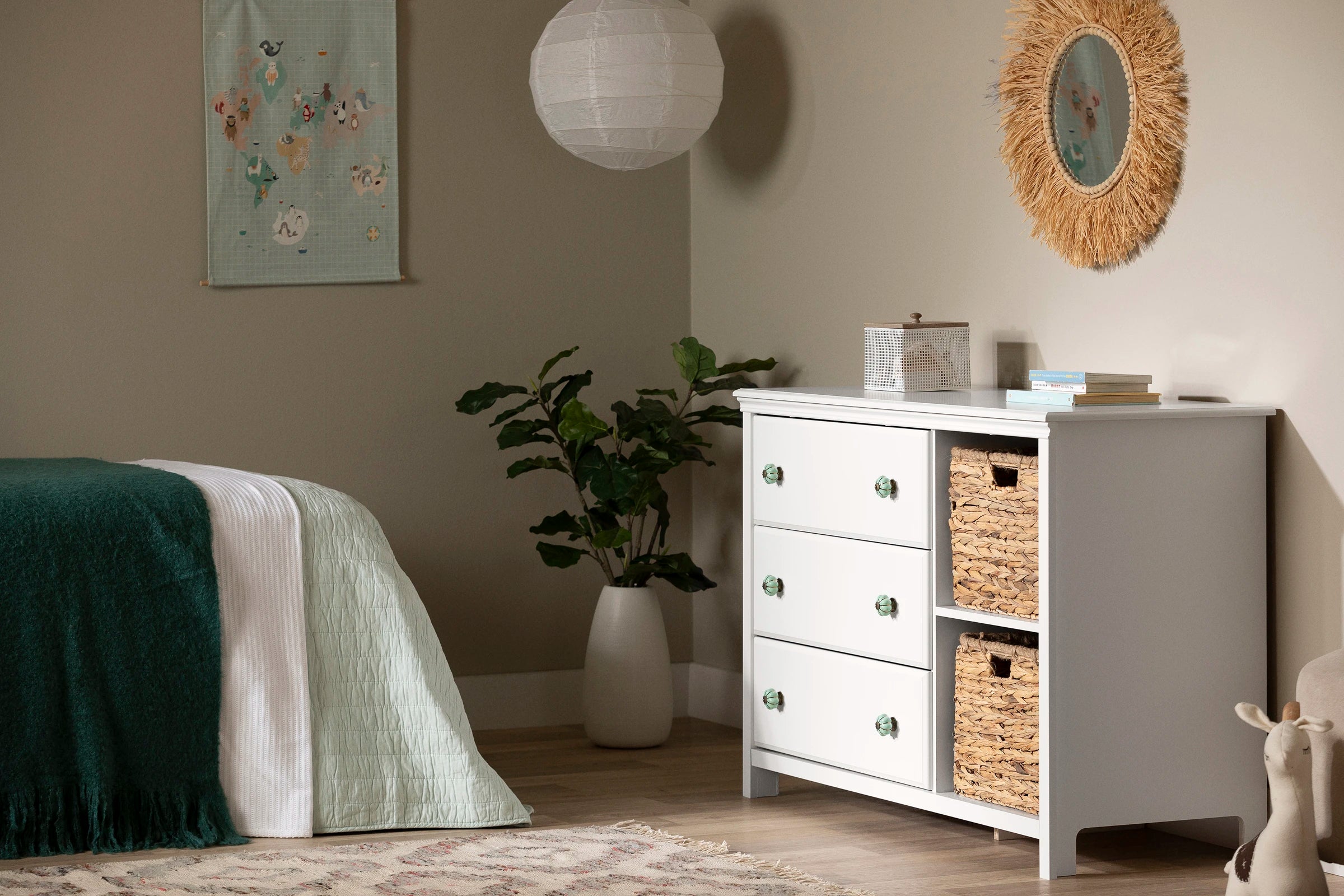 3-Drawer Dresser with Baskets - Balka