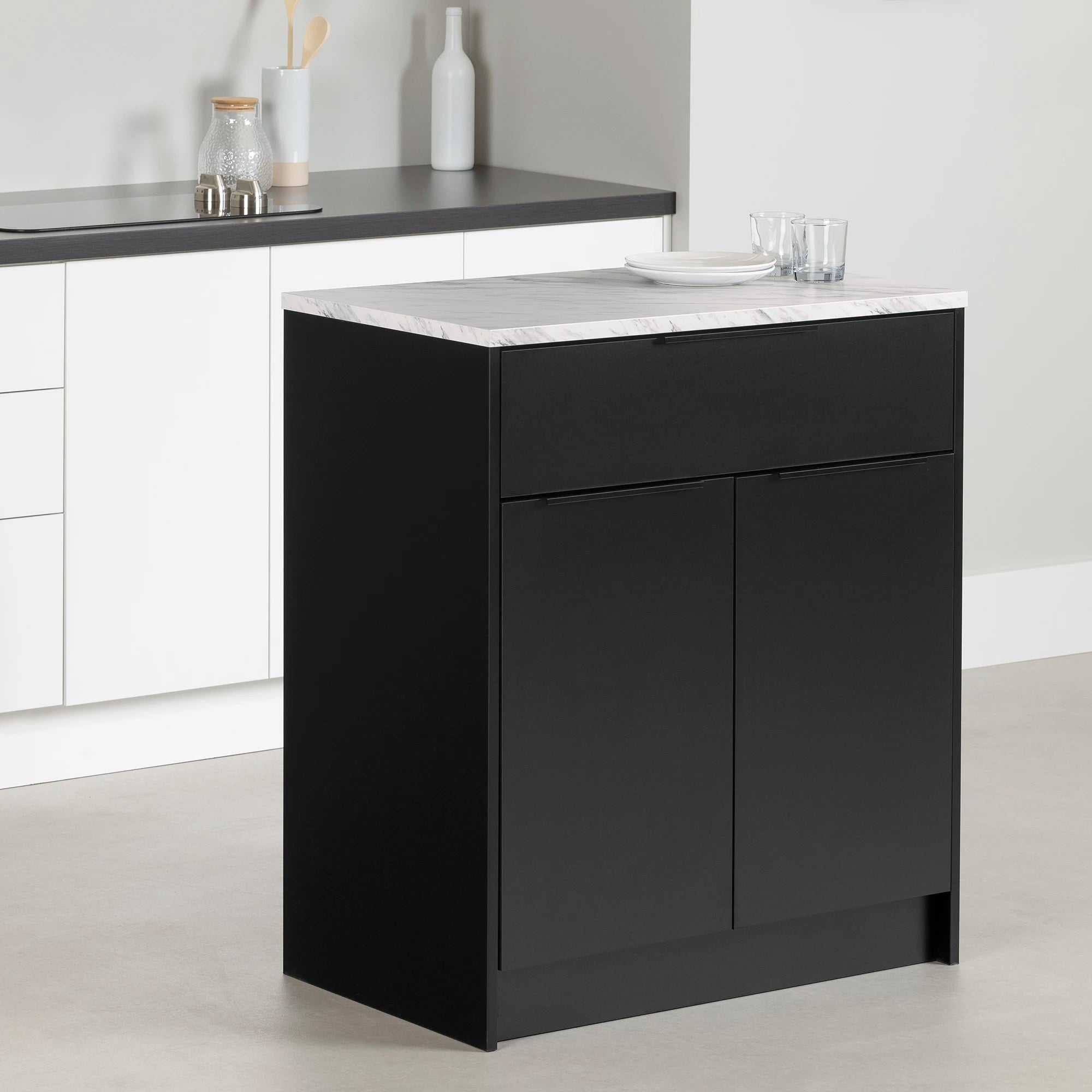 Compact Kitchen Island with Storage - Olio