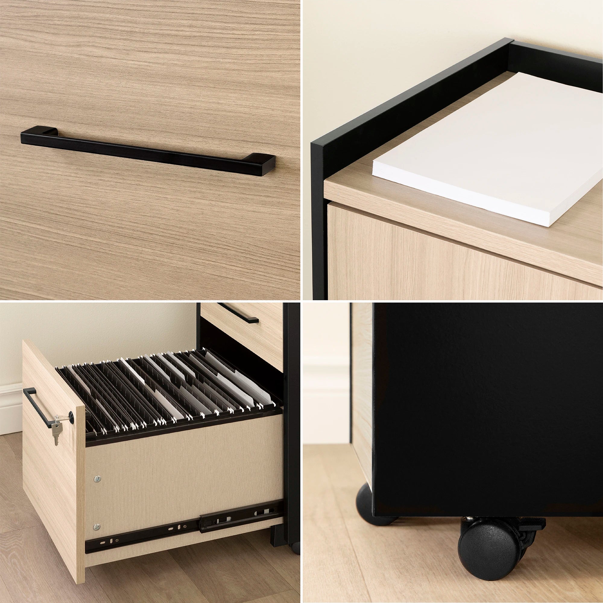 2-Drawer Mobile File Cabinet With Lock - Kozack