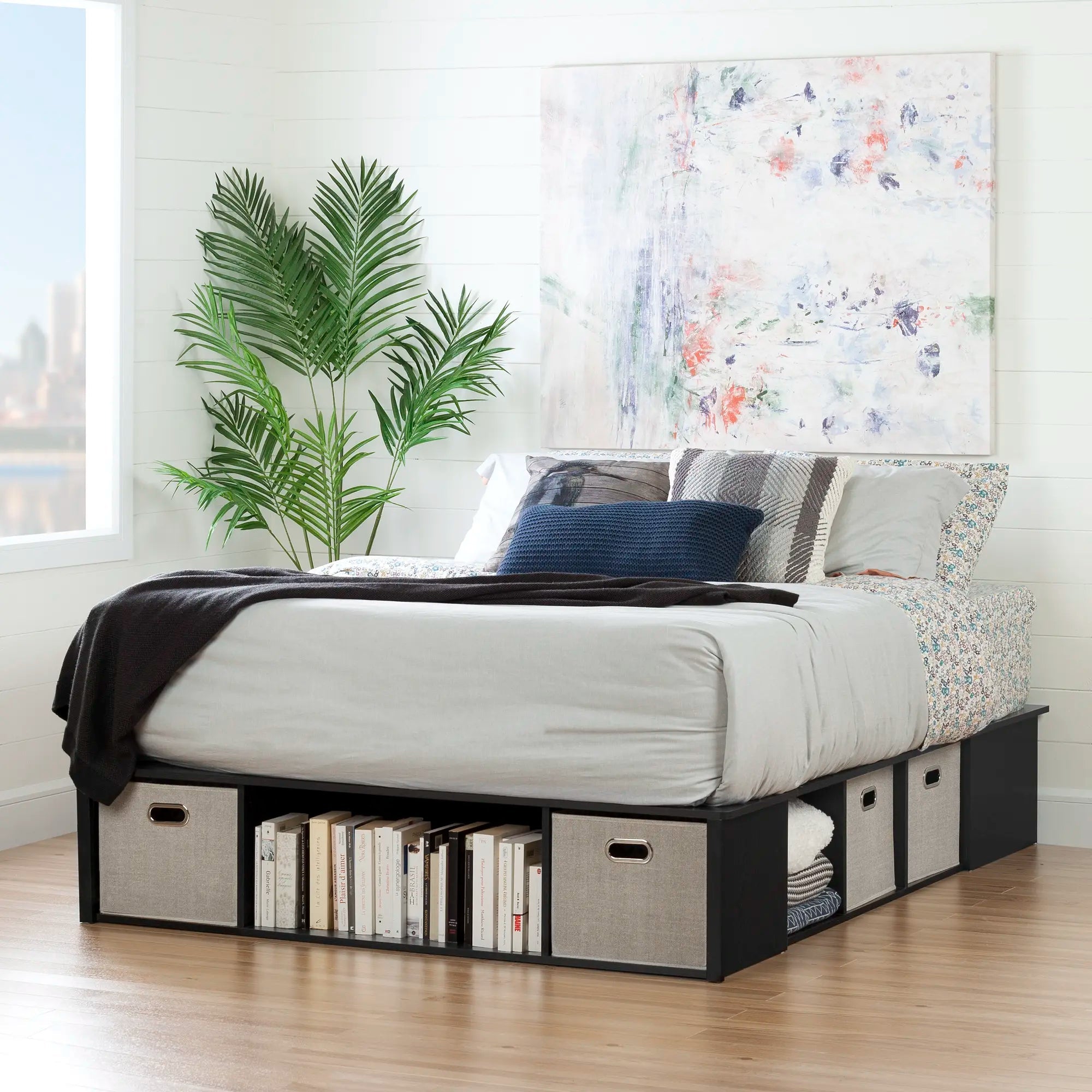 Storage Platform Bed with Baskets - Flexible