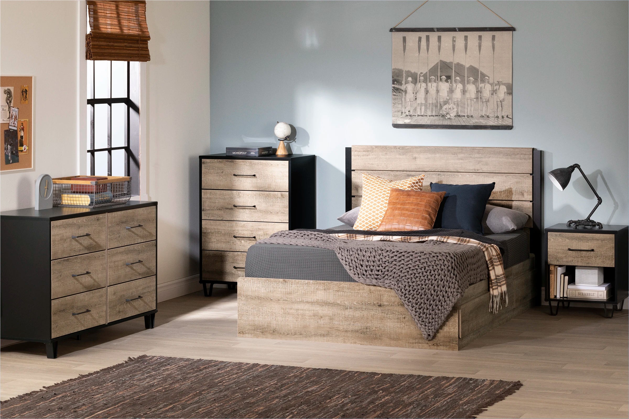 Mates Bed with 3 Drawers and Headboard Set - Arlen