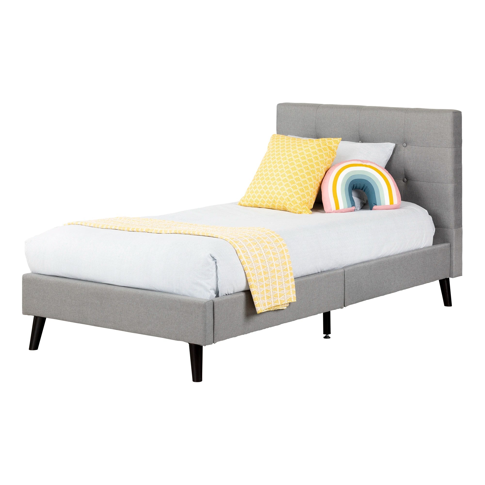 Upholstered Platform Bed and Headboard - Fusion