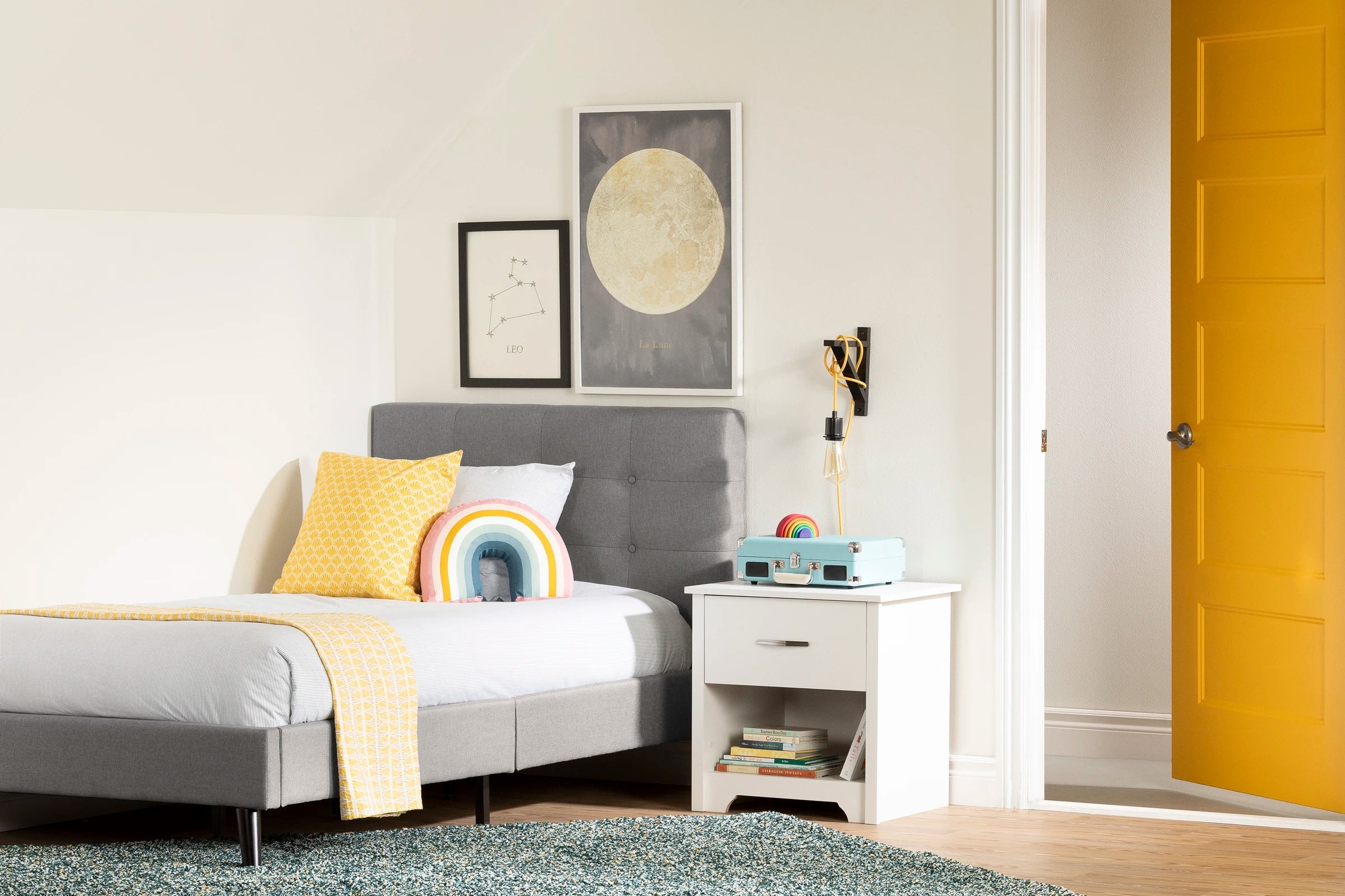 Upholstered Platform Bed and Headboard - Fusion