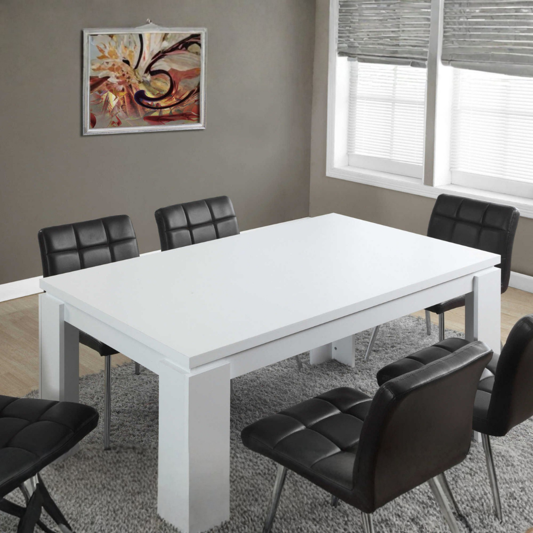Alvera – Dining Table – Smooth White Finish