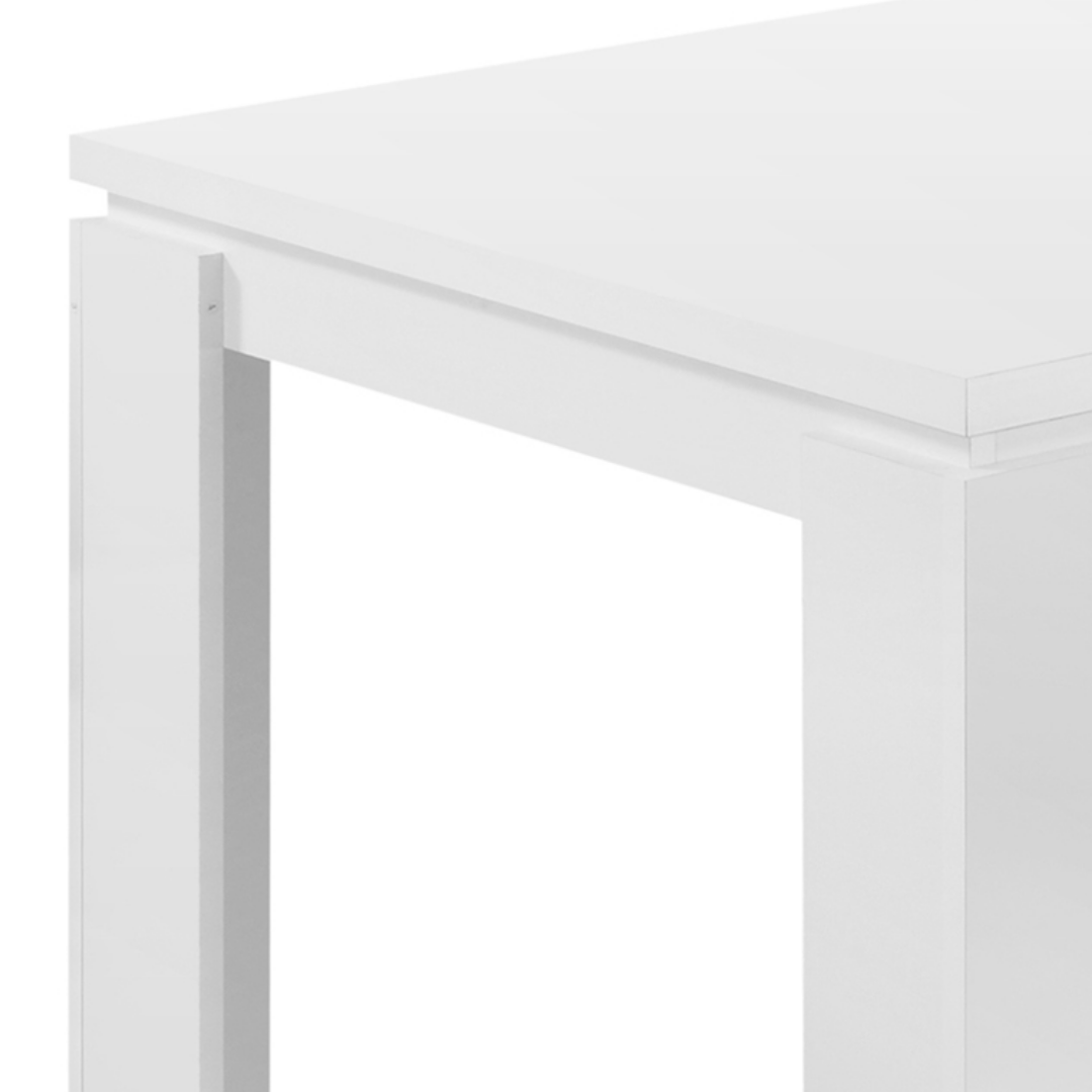 Alvera – Table de salle à manger – Finition blanche lisse