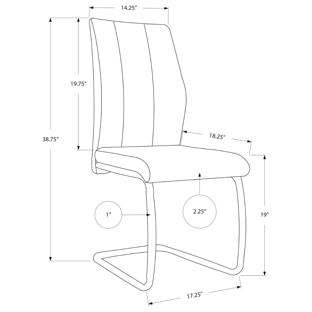 Cantelia – Lot de 2 – Chaises de salle à manger cantilever aspect cuir – Blanc / Chrome