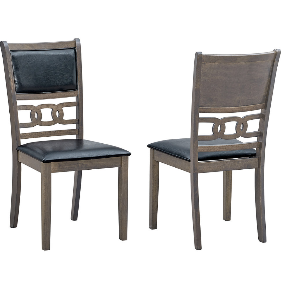 Alto – Ensemble de salle à manger – Bois gris antique / PU noir