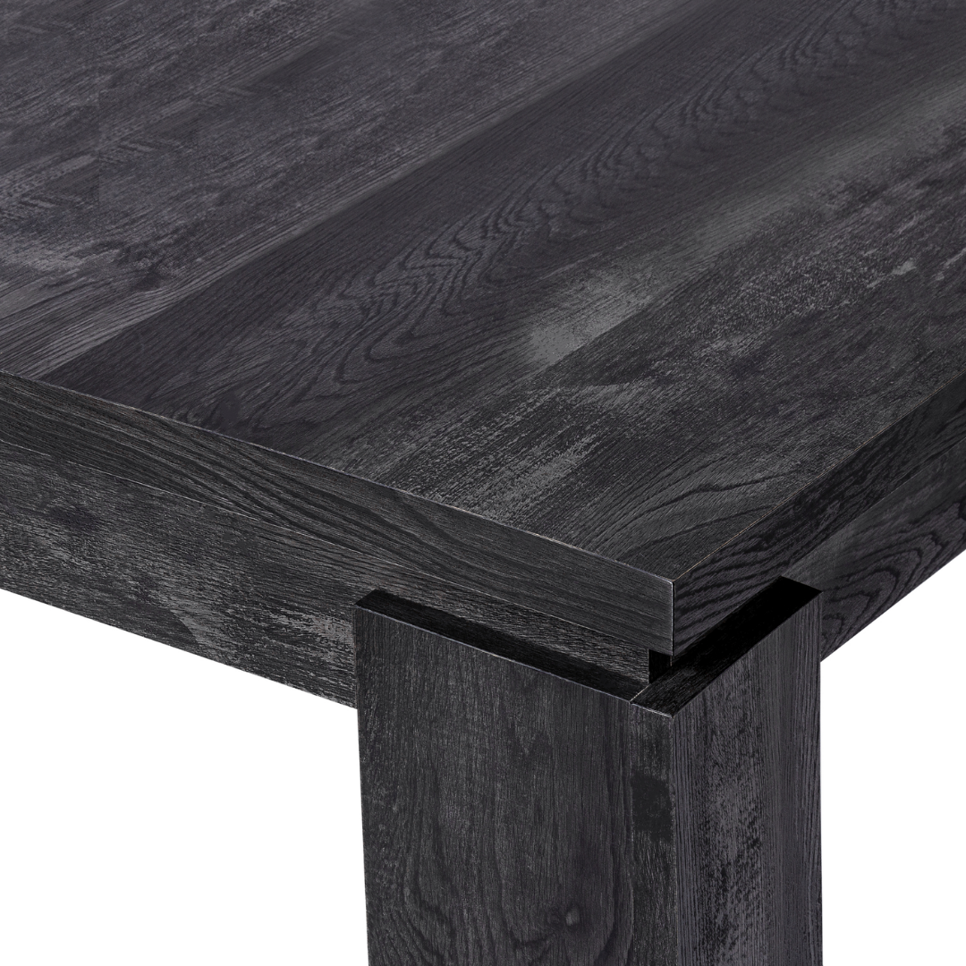 Noirust – Table à manger – Aspect bois recyclé noir