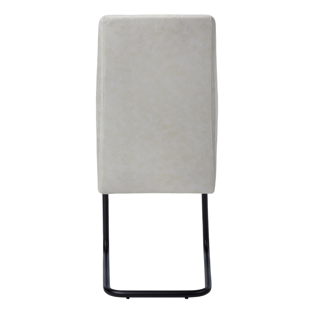 Cantelia – Lot de 2 – Chaises de salle à manger cantilever en tissu – Piètement gris/noir