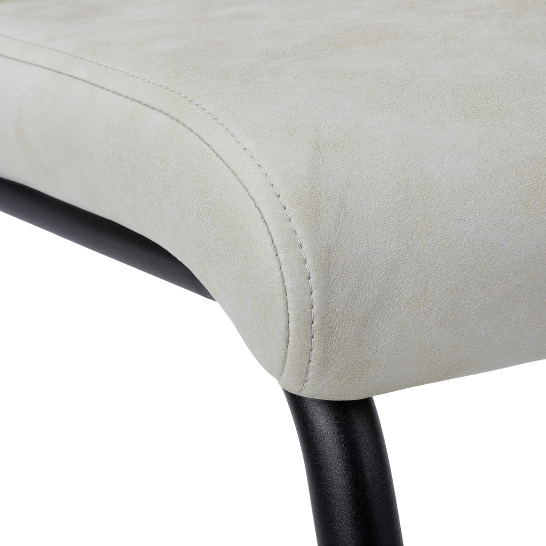 Cantelia – Lot de 2 – Chaises de salle à manger cantilever en tissu – Piètement gris/noir