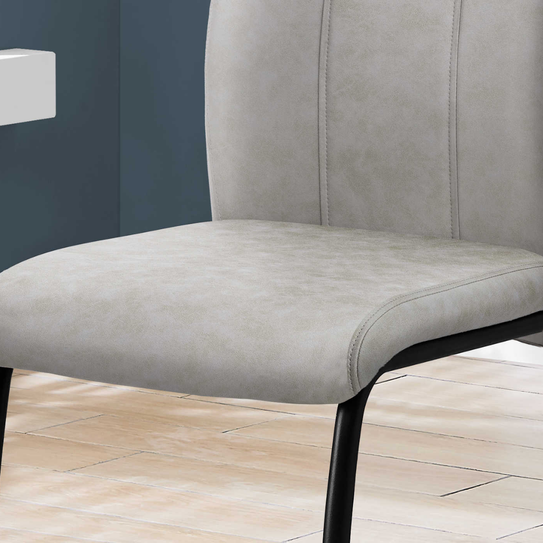 Cantelia – Lot de 2 – Chaises de salle à manger cantilever en tissu – Piètement gris/noir