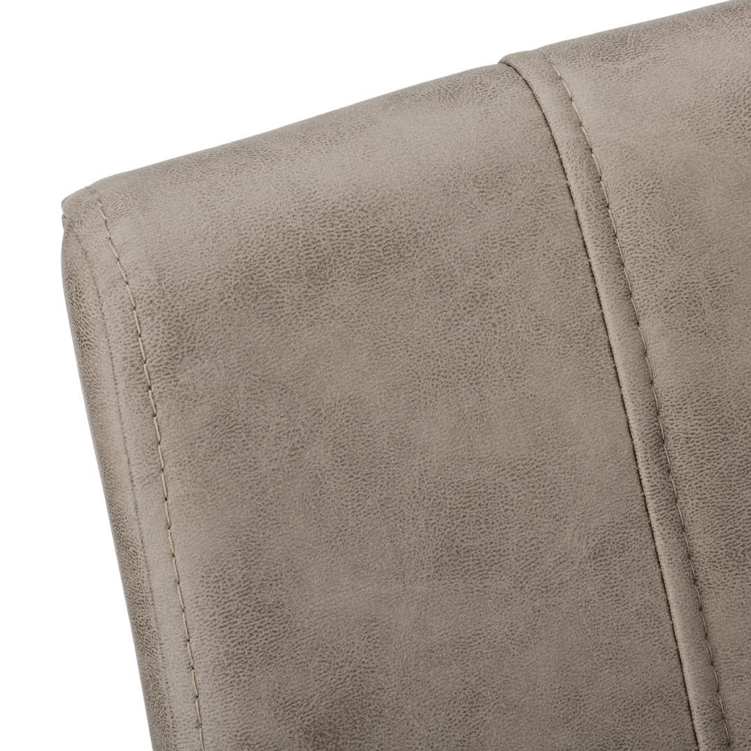 Cantelia – Set of 2 – Cantilever Fabric Dining Chair – Taupe / Black Base