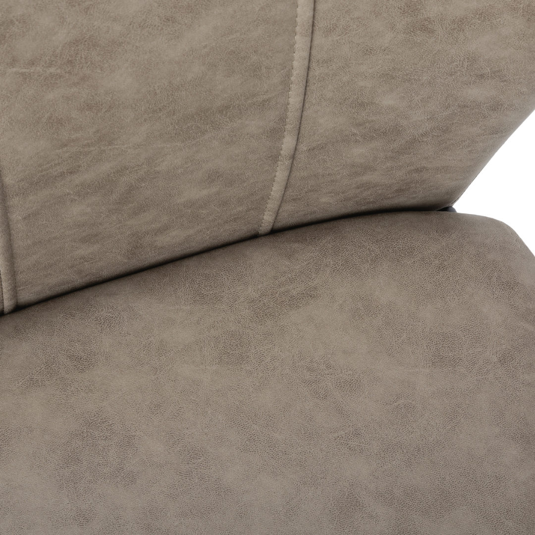 Cantelia – Set of 2 – Cantilever Fabric Dining Chair – Taupe / Black Base