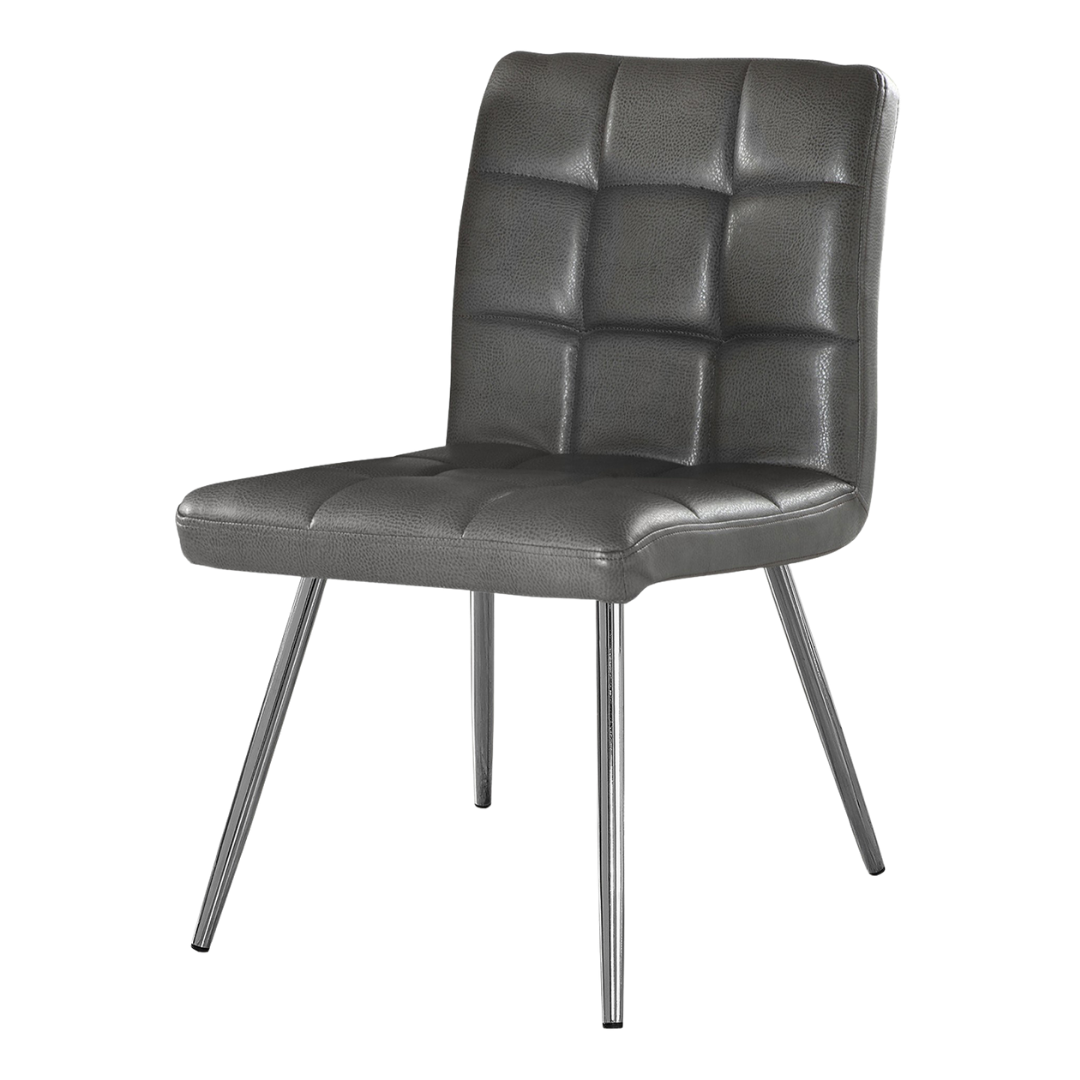 Cubik – Dining Set – Dark Taupe / Grey Leather Look