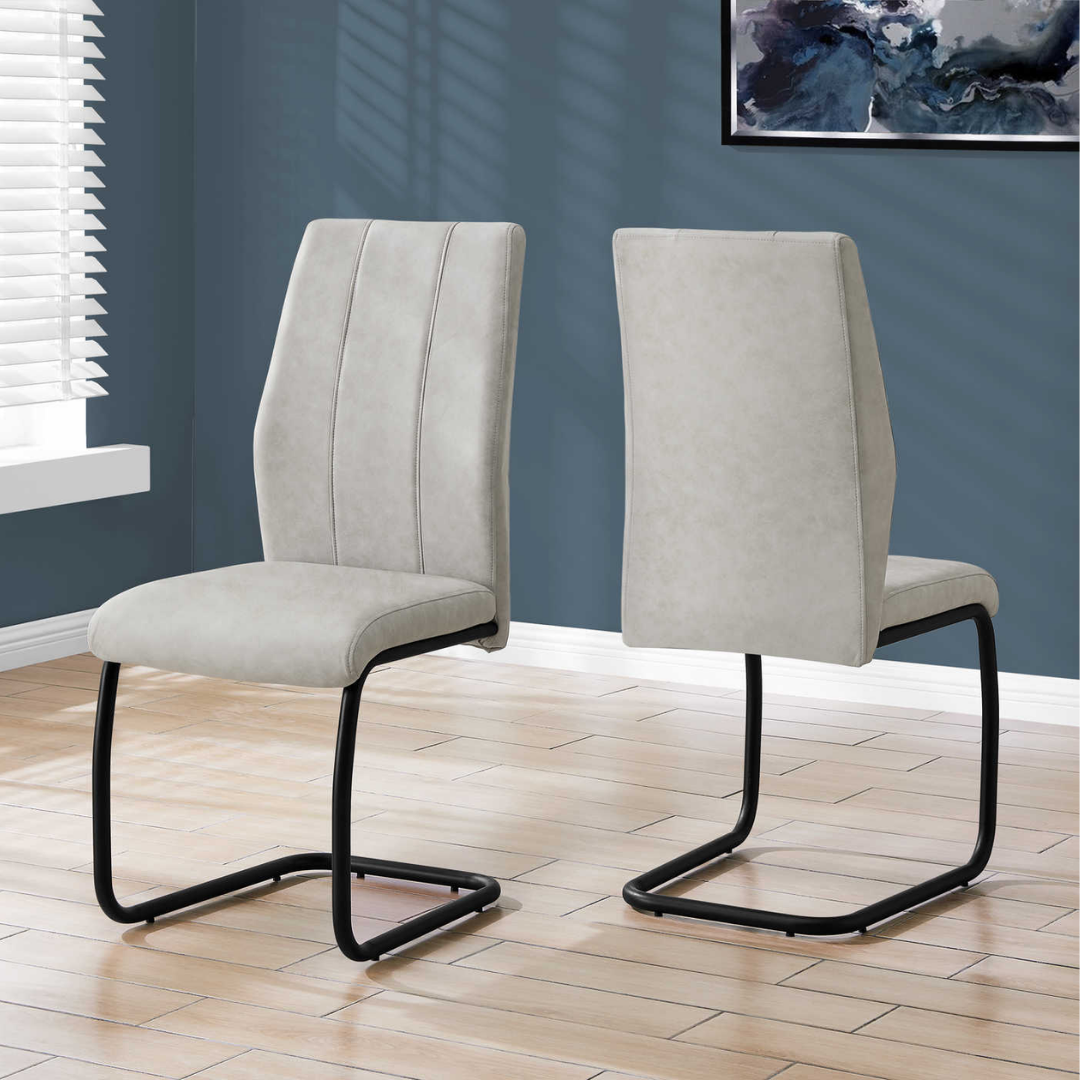 Plano – Dining Set – Dark Taupe / Grey Fabric