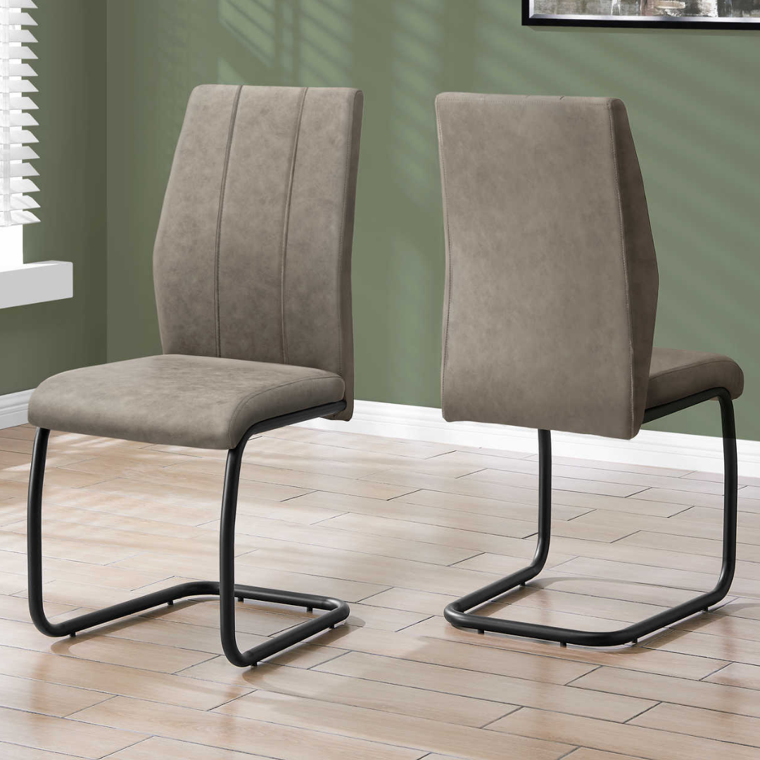 Plano – Dining Set – Dark Taupe / Taupe Fabric