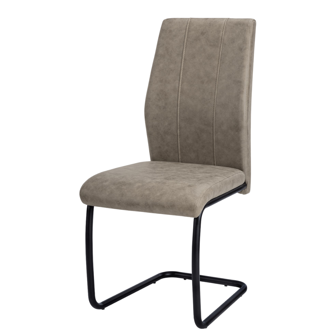 Plano – Dining Set – Dark Taupe / Taupe Fabric