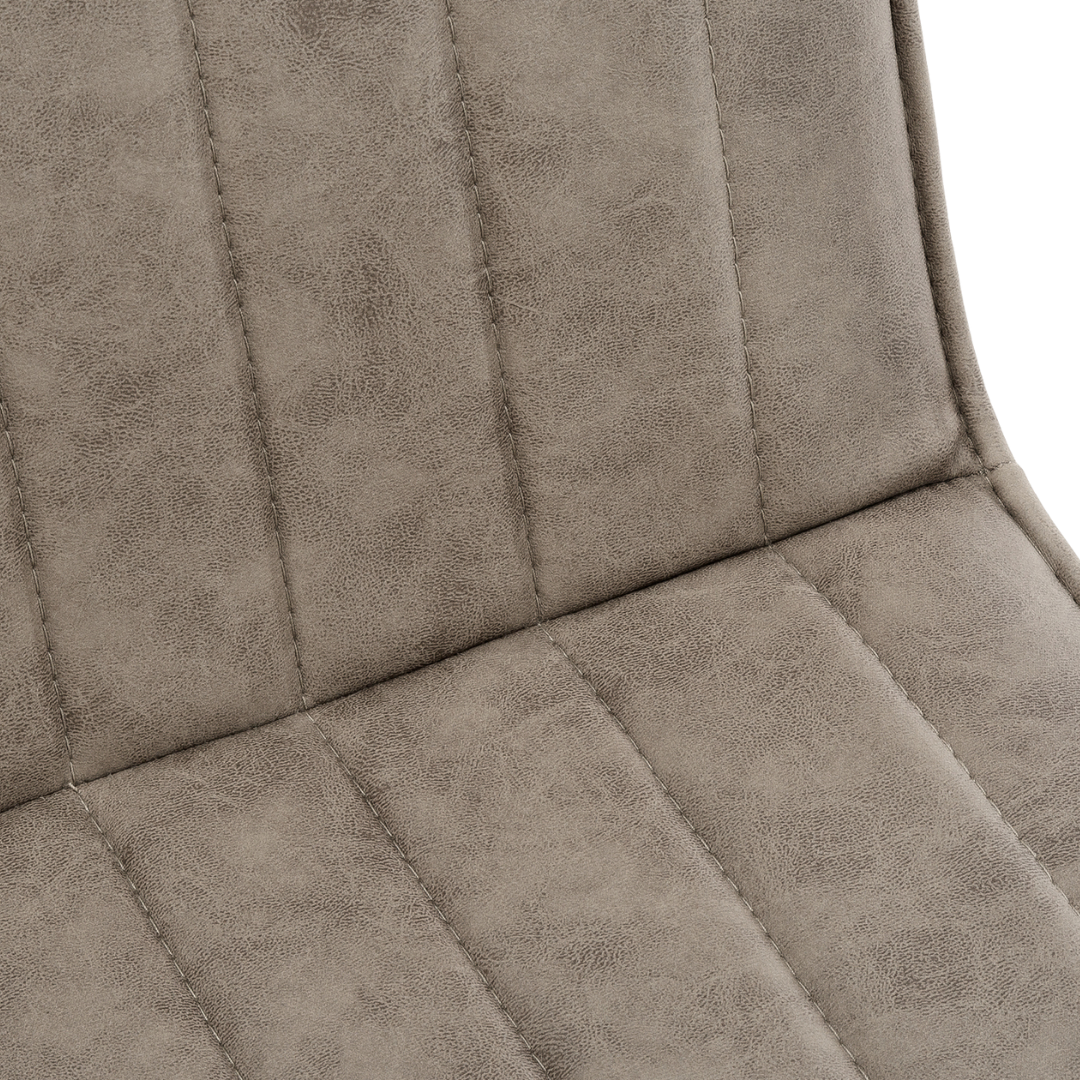 Astrae – Lot de 2 – Chaises de salle à manger en tissu Starburst – Taupe / Piètement noir