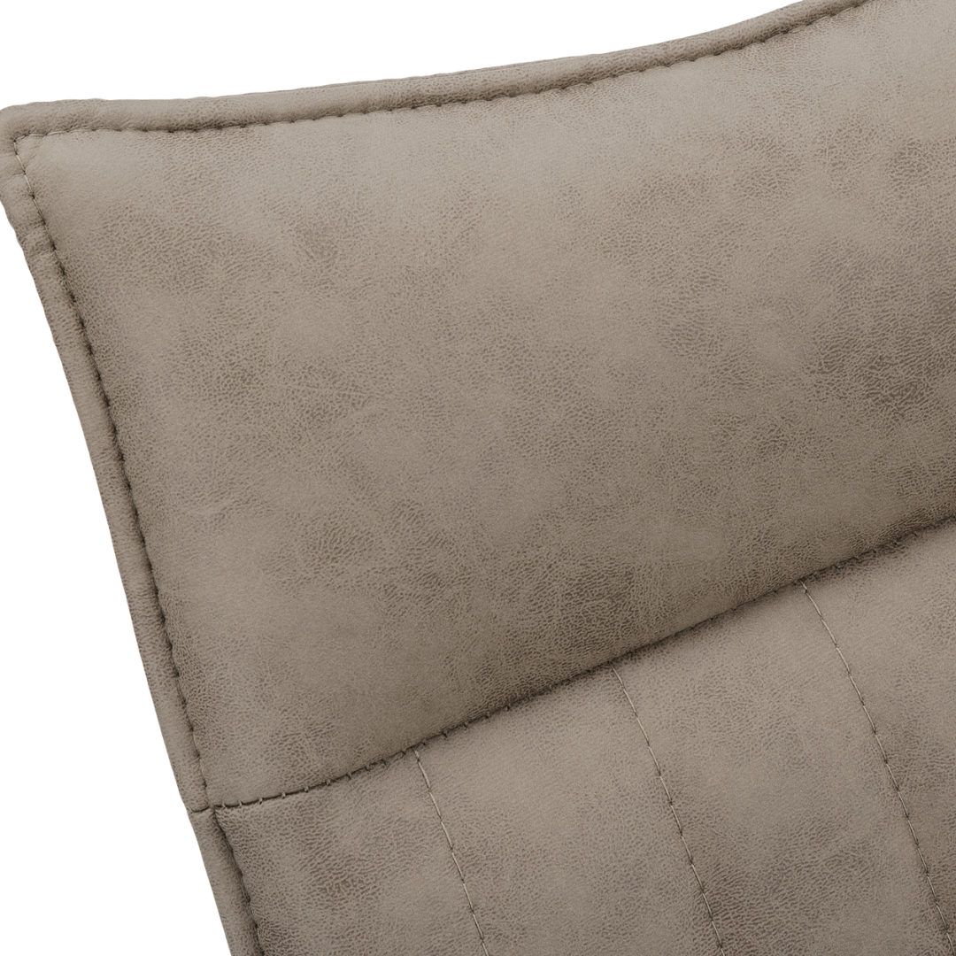 Astrae – Lot de 2 – Chaises de salle à manger en tissu Starburst – Taupe / Piètement noir