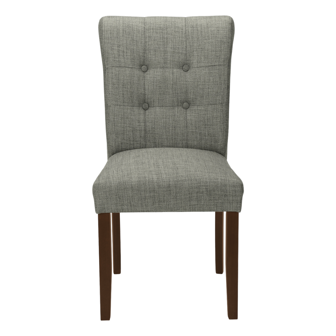 Linara – Lot de 2 – Chaise de salle à manger capitonnée aspect lin – Gris