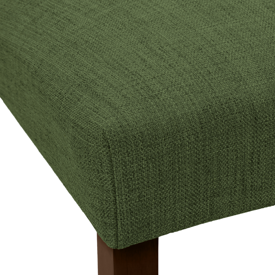 Linara – Lot de 2 – Chaises de salle à manger capitonnées aspect lin – Vertes