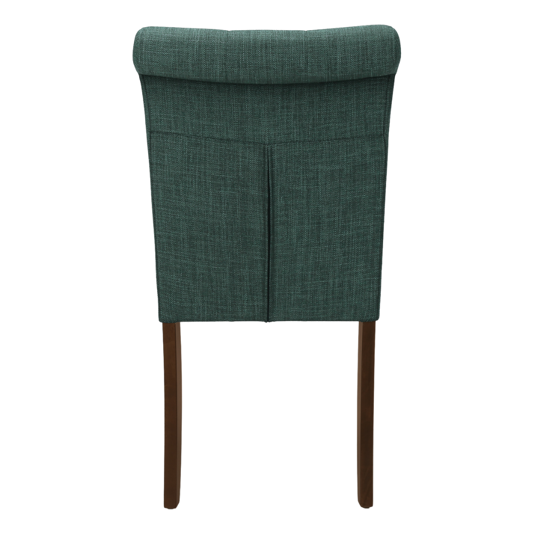 Linara – Lot de 2 – Chaise de salle à manger capitonnée aspect lin – Bleu