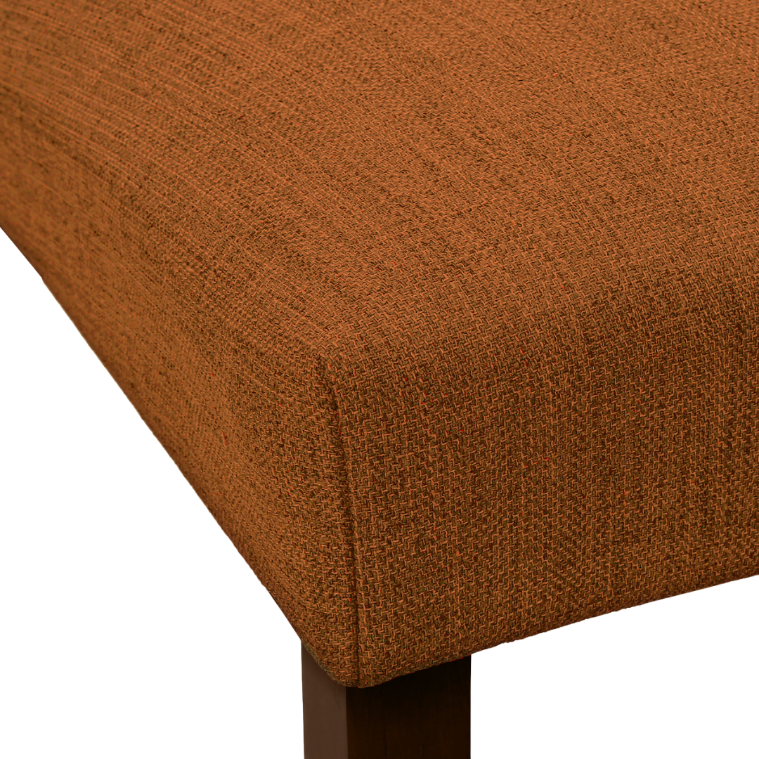 Linara – Set of 2 – Tufted Linen-Look Dining Chair – Orange