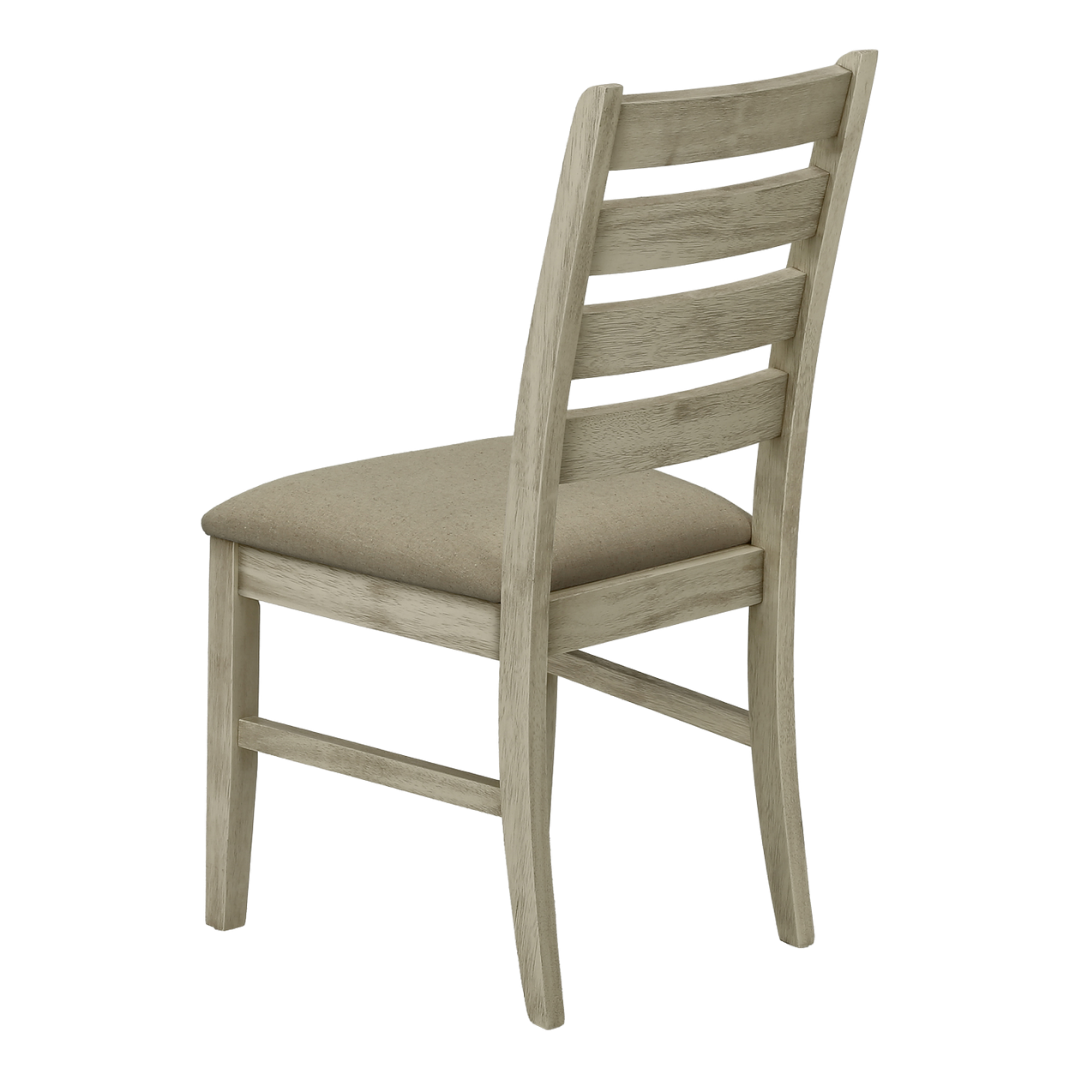Ladmore – Lot de 2 – Chaises de salle à manger en tissu à dossier échelle – Beige