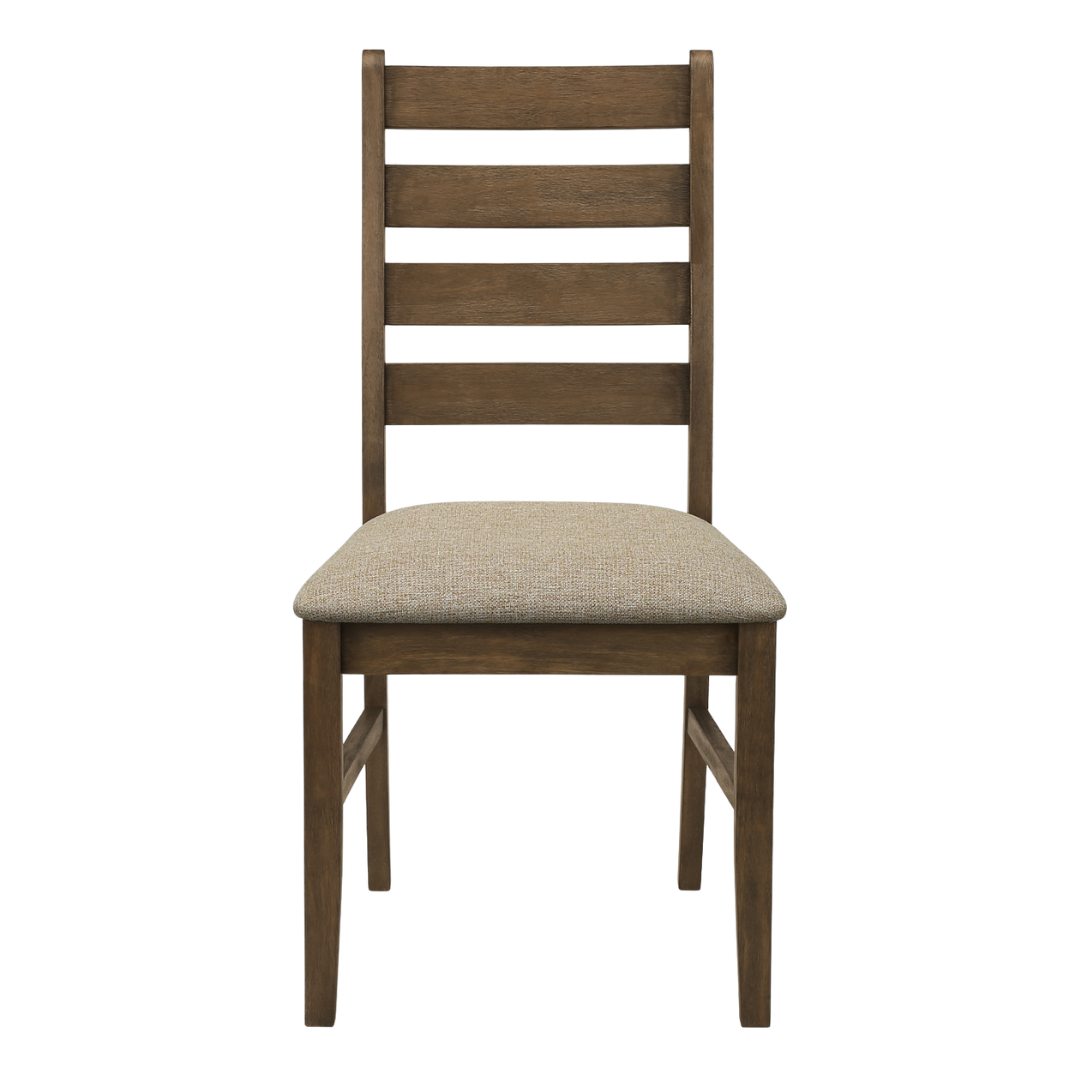 Ladmore – Set of 2 – Ladder-Back Fabric Dining Chair – Light Brown